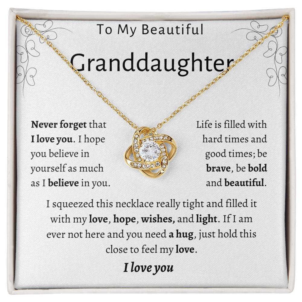 To My Beautiful Granddaughter | Love Knot Necklace