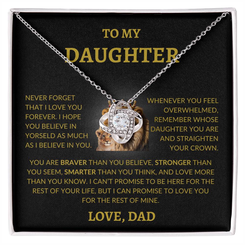 To my Daughter | Lion Love Knot Necklace