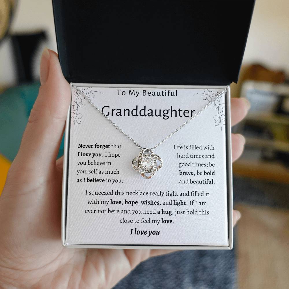 To My Beautiful Granddaughter | Love Knot Necklace