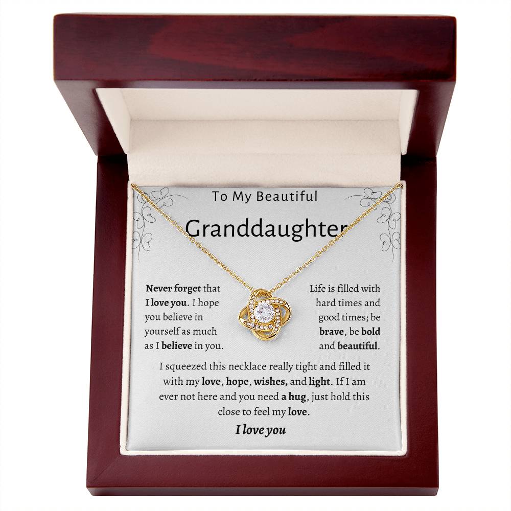 To My Beautiful Granddaughter | Love Knot Necklace
