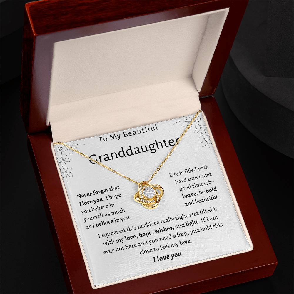 To My Beautiful Granddaughter | Love Knot Necklace