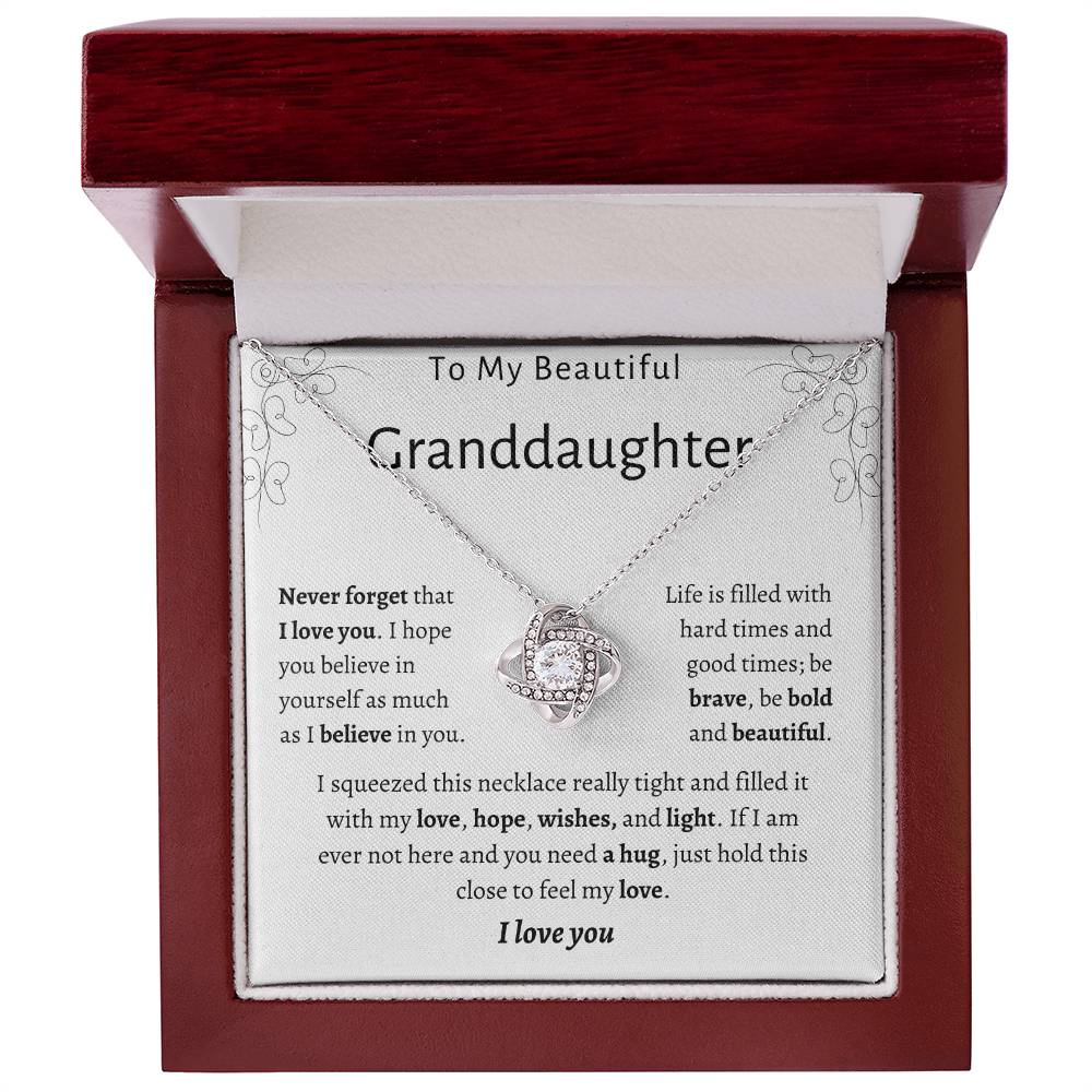 To My Beautiful Granddaughter | Love Knot Necklace