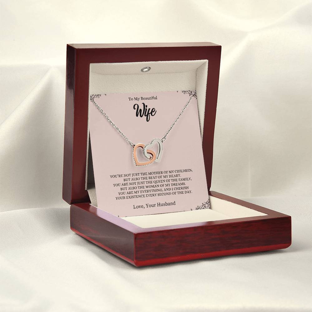 To My Beautiful Wife | Interlocking Hearts necklace