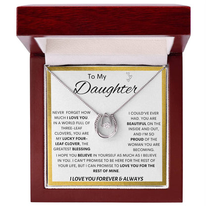 To My Daughter | Lucky Clover Lucky In Love Necklace