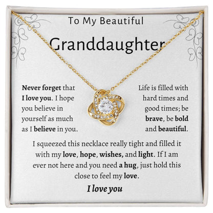 To My Beautiful Granddaughter | Love Knot Necklace
