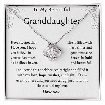 To My Beautiful Granddaughter | Love Knot Necklace