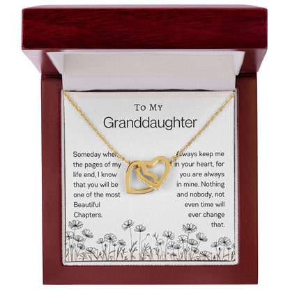 To My Granddaughter | Flower Interlocking Hearts Necklace