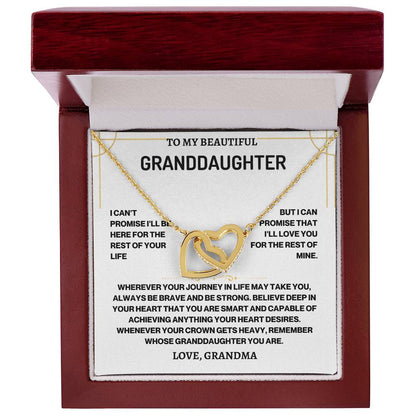 To My Beautiful Granddaughter | Journey Interlocking Hearts Necklace