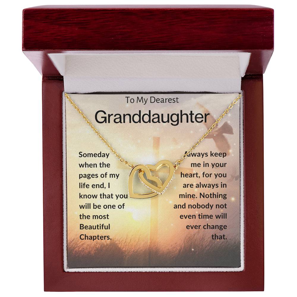 To My Dearest Granddaughter | Interlocking Hearts Necklace