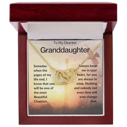 To My Dearest Granddaughter | Interlocking Hearts Necklace