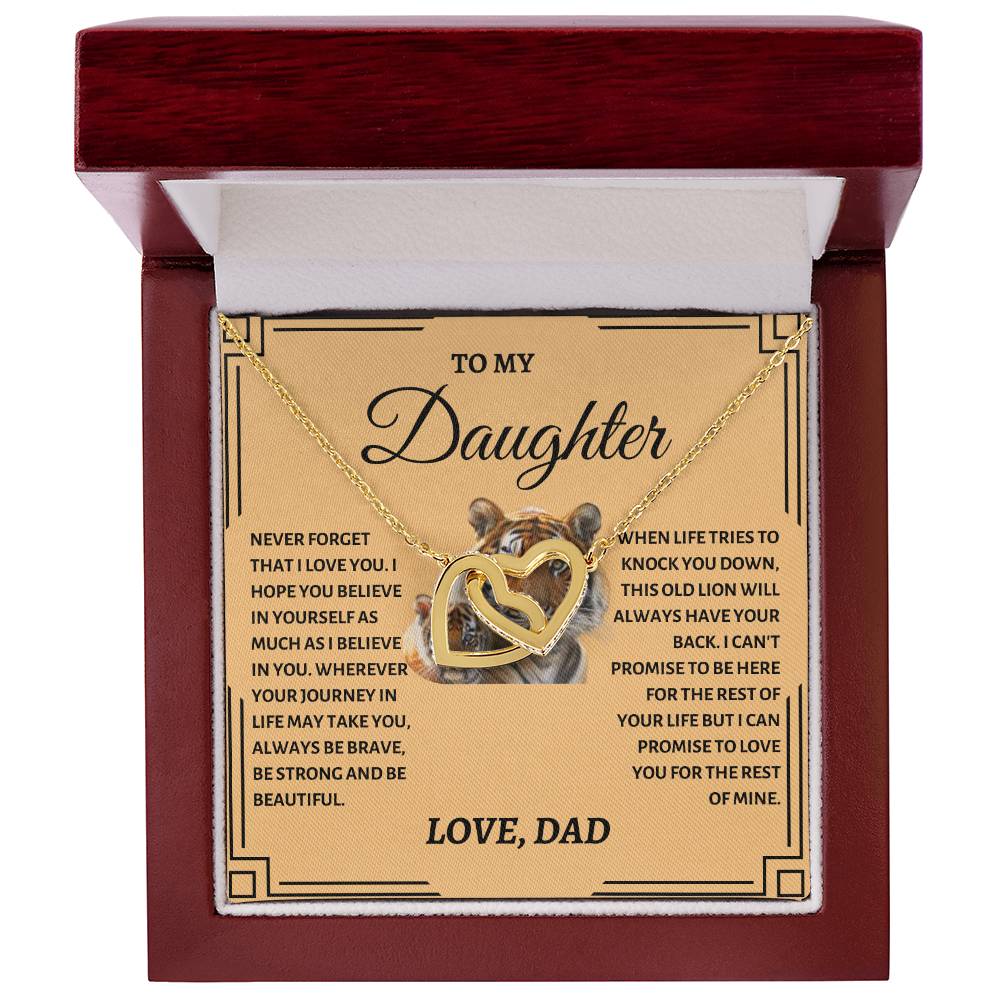 To My Daughter | Tiger Interlocking Hearts Necklace