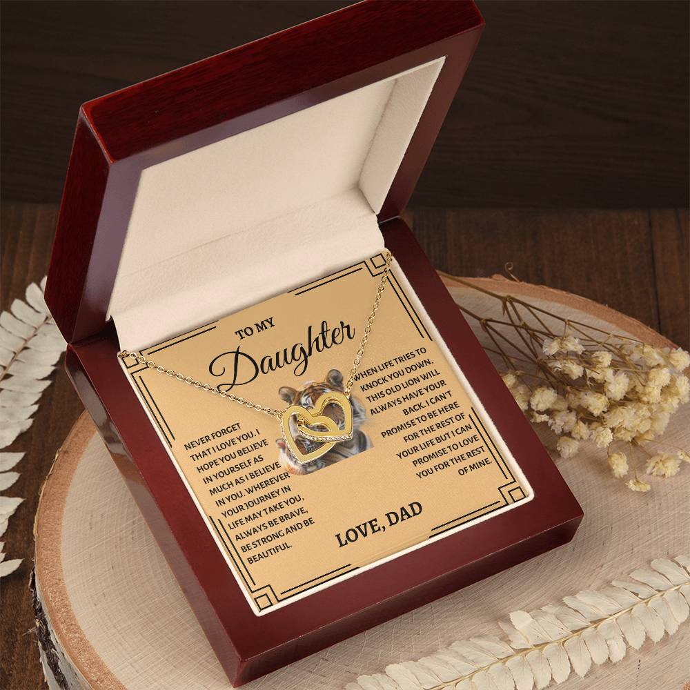 To My Daughter | Tiger Interlocking Hearts Necklace
