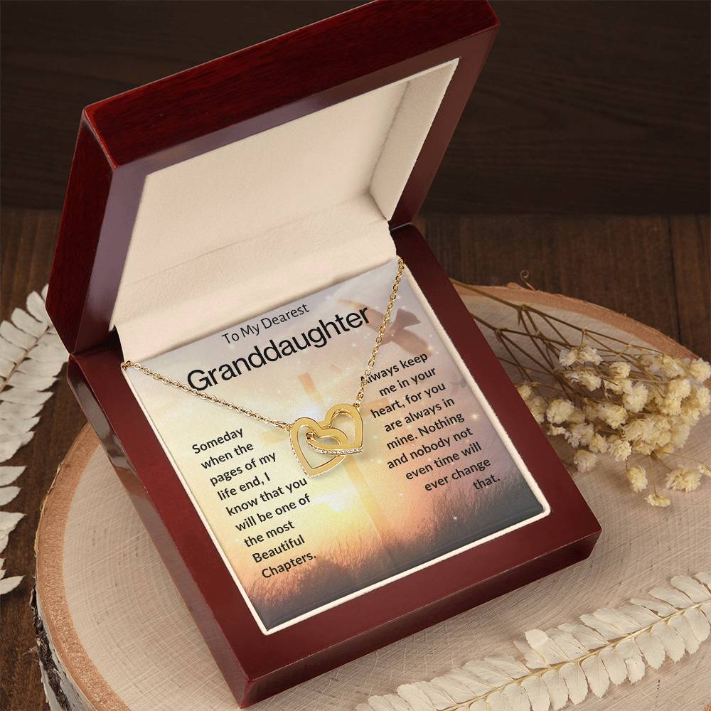 To My Dearest Granddaughter | Interlocking Hearts Necklace