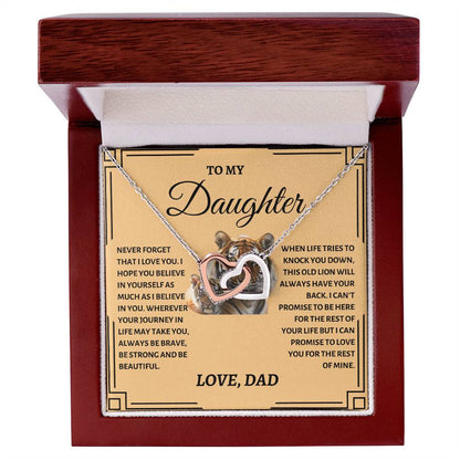 To My Daughter | Tiger Interlocking Hearts Necklace