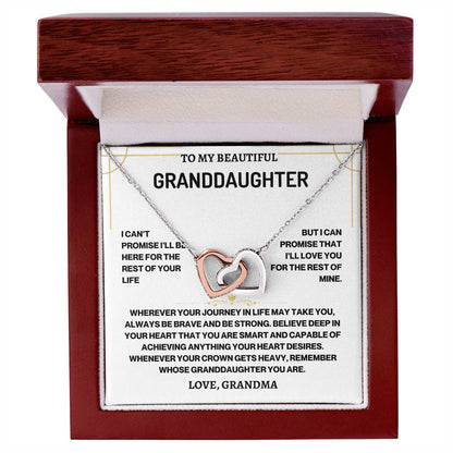 To My Beautiful Granddaughter | Journey Interlocking Hearts Necklace