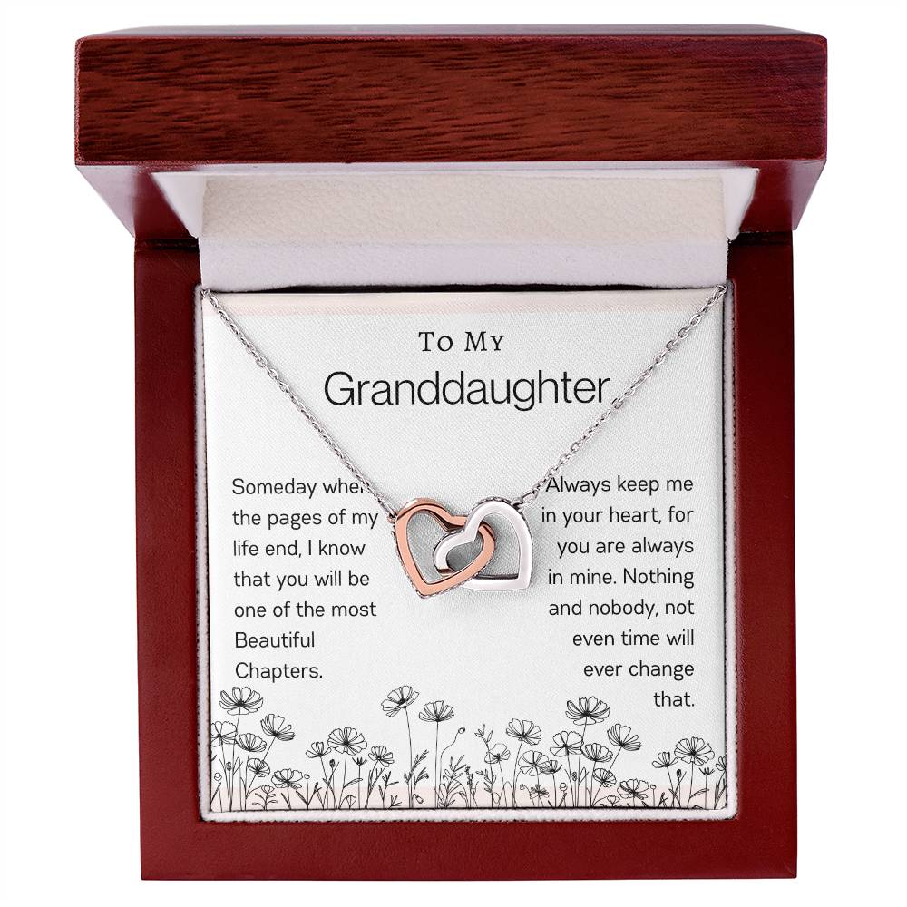 To My Granddaughter | Flower Interlocking Hearts Necklace