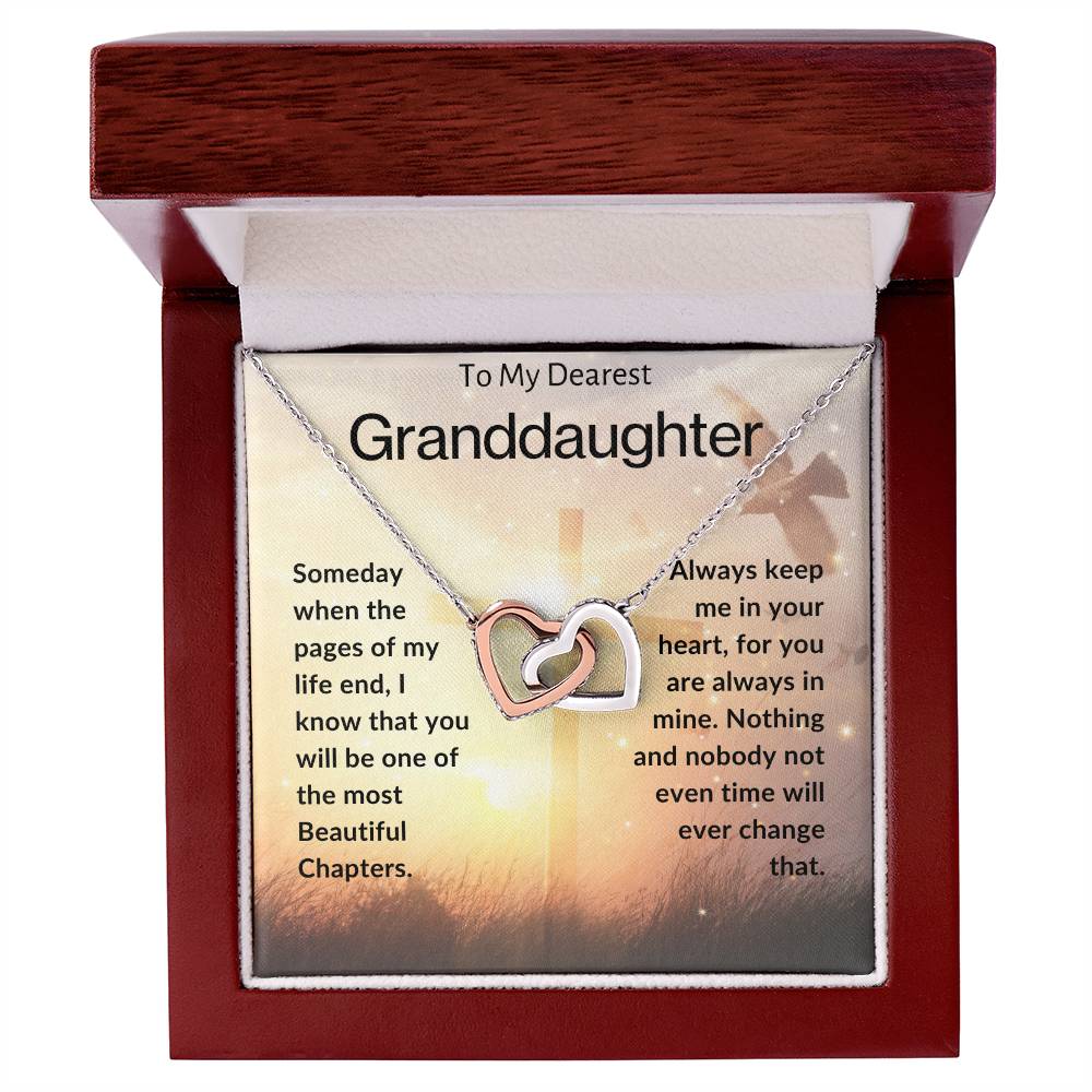 To My Dearest Granddaughter | Interlocking Hearts Necklace