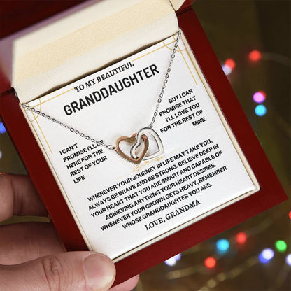 To My Beautiful Granddaughter | Journey Interlocking Hearts Necklace