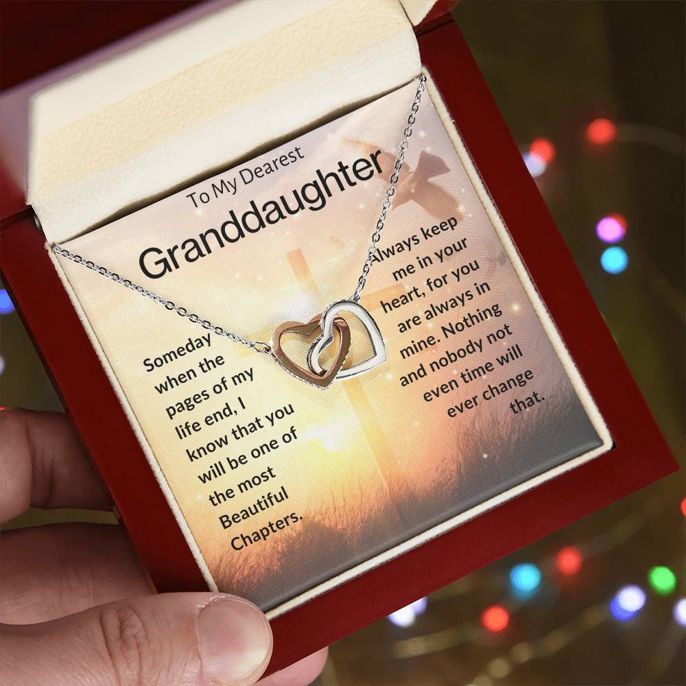 To My Dearest Granddaughter | Interlocking Hearts Necklace