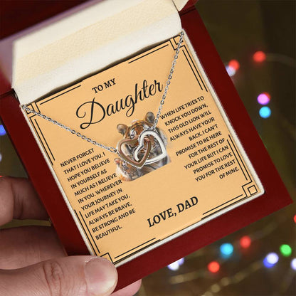 To My Daughter | Tiger Interlocking Hearts Necklace
